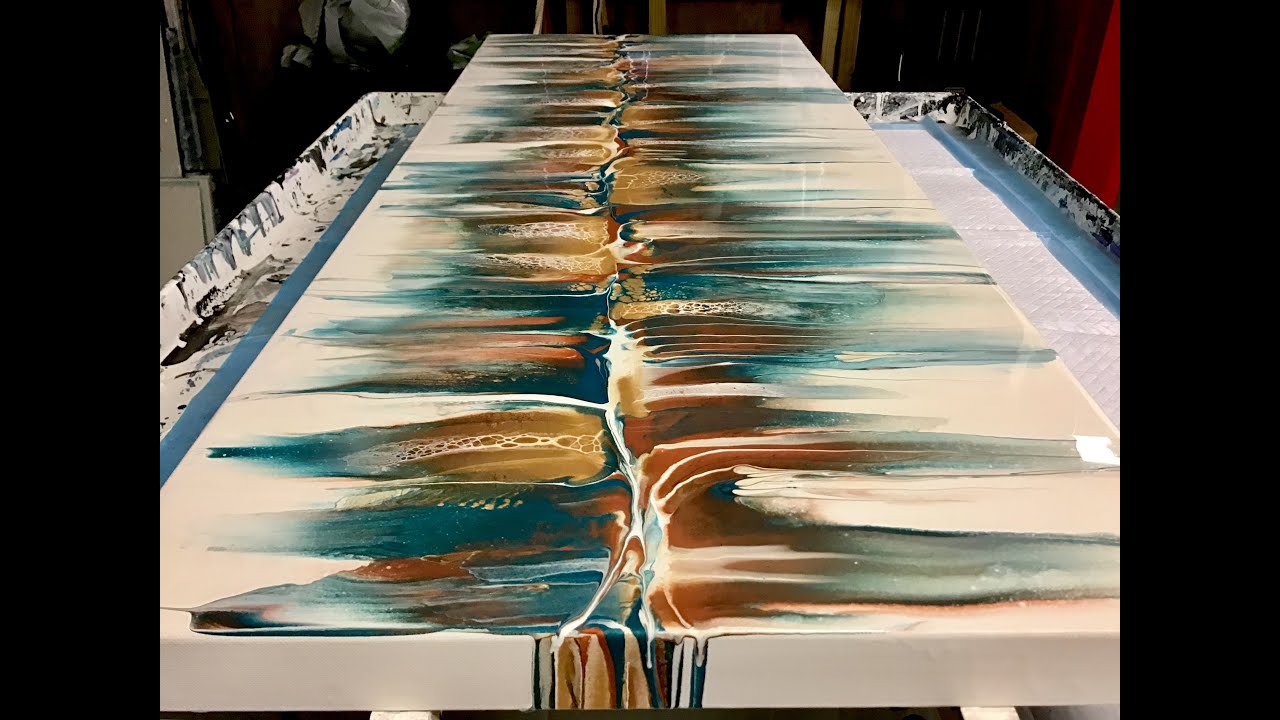 Acrylic Swipe on extra large canvas. Wonderful colors. Playing with my Paints!