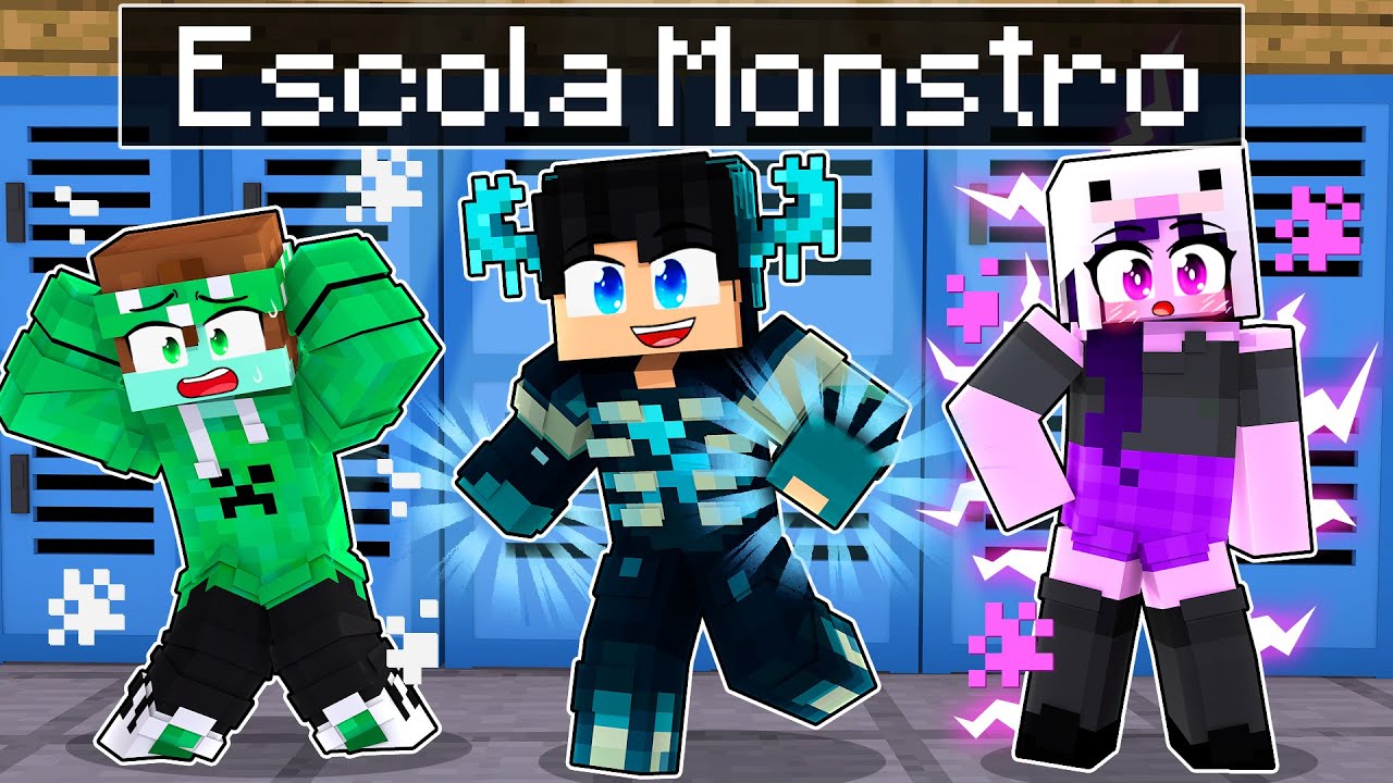 P3DRU entrou na ESCOLA DE MONSTROS no Minecraft