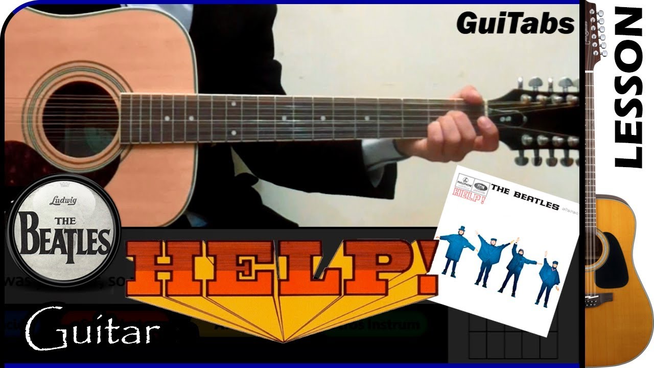 How to play HELP! 😱 - The Beatles / GUITAR Lesson 🎸 / GuiTabs #003 A