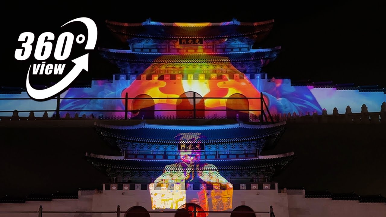 [360VR] Korea Travel 🌎 Gwanghwamun 2026 New year countdown light show | Korea 360 virtual tour