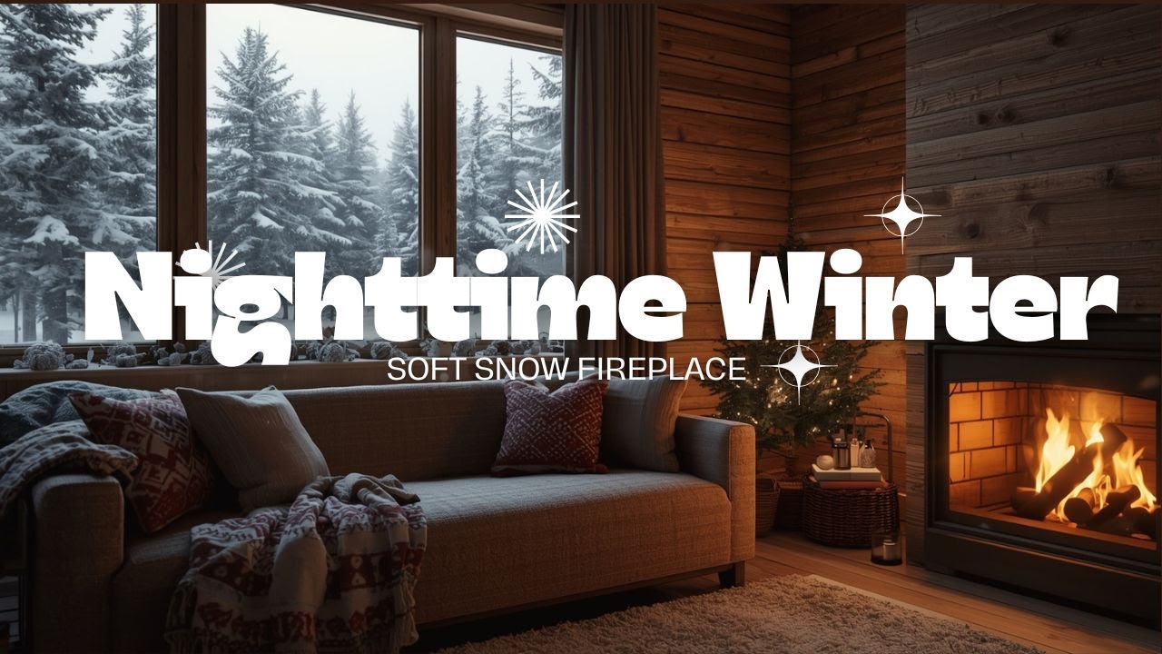 Snowy Night by the Fire | The Coziest Winter Living Room