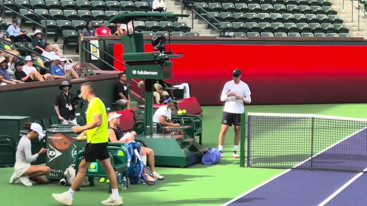 Alexandra Eala plays practice set at BNP Paribas Indian Wells 2026 ATP Tour 1000