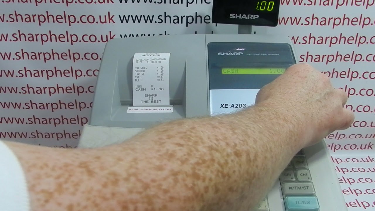 Turn Customer Till Receipt Off Or On Sharp XE-A203 / XE-A206 / XE-A20S Cash Registers