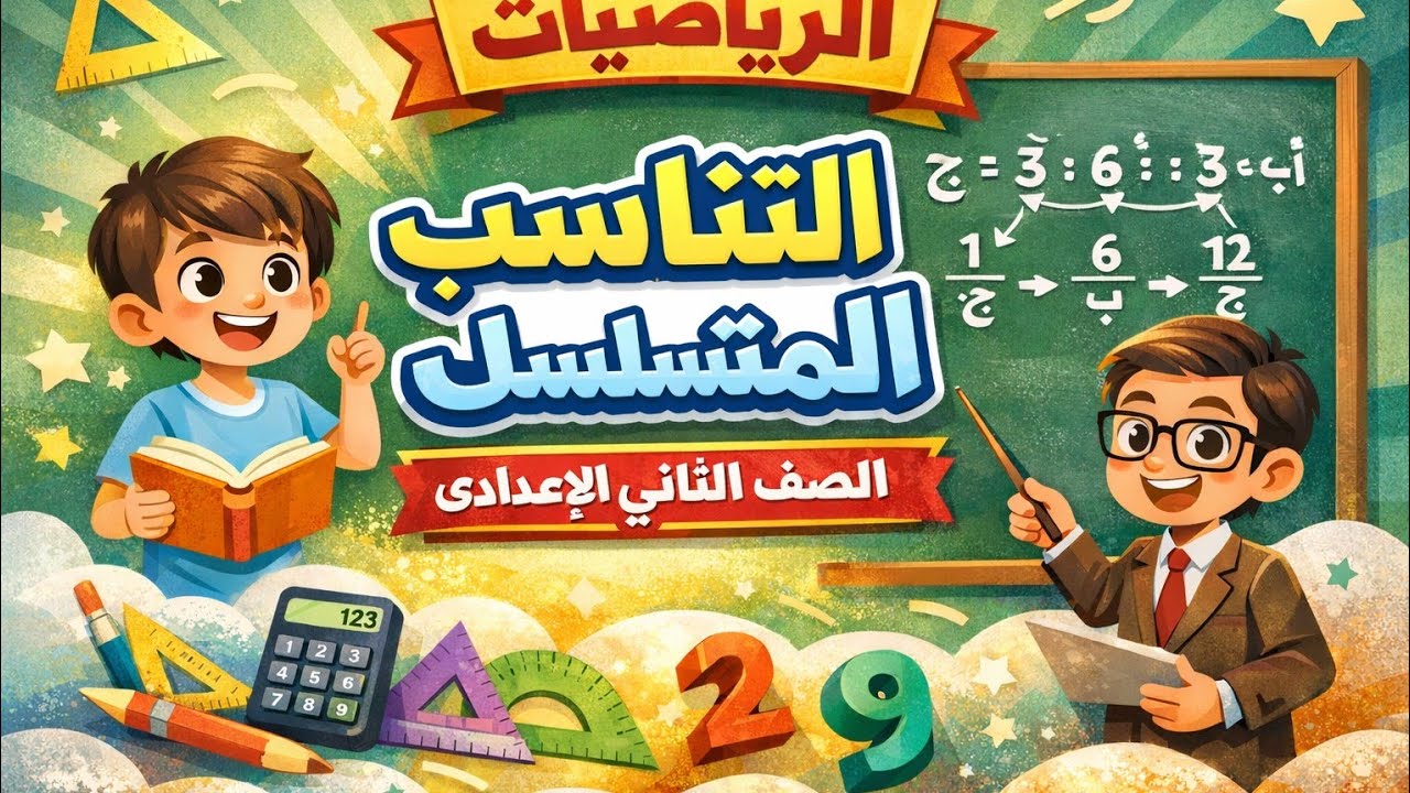 تابع التناسب المتسلسل للصف الثانى الاعدادى 