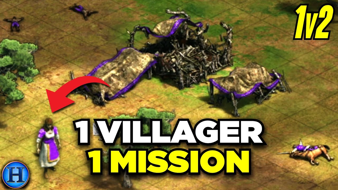 I Deleted Everything Except 1 Villager vs 2 Beginners | AoE2