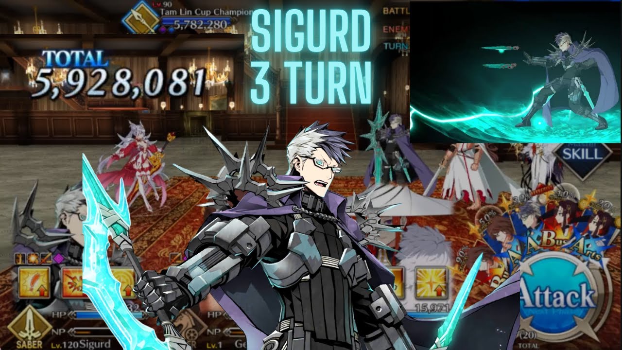 [FGO NA]  Illyafest CQ - Champion's Camp - Sigurd 3 Turn