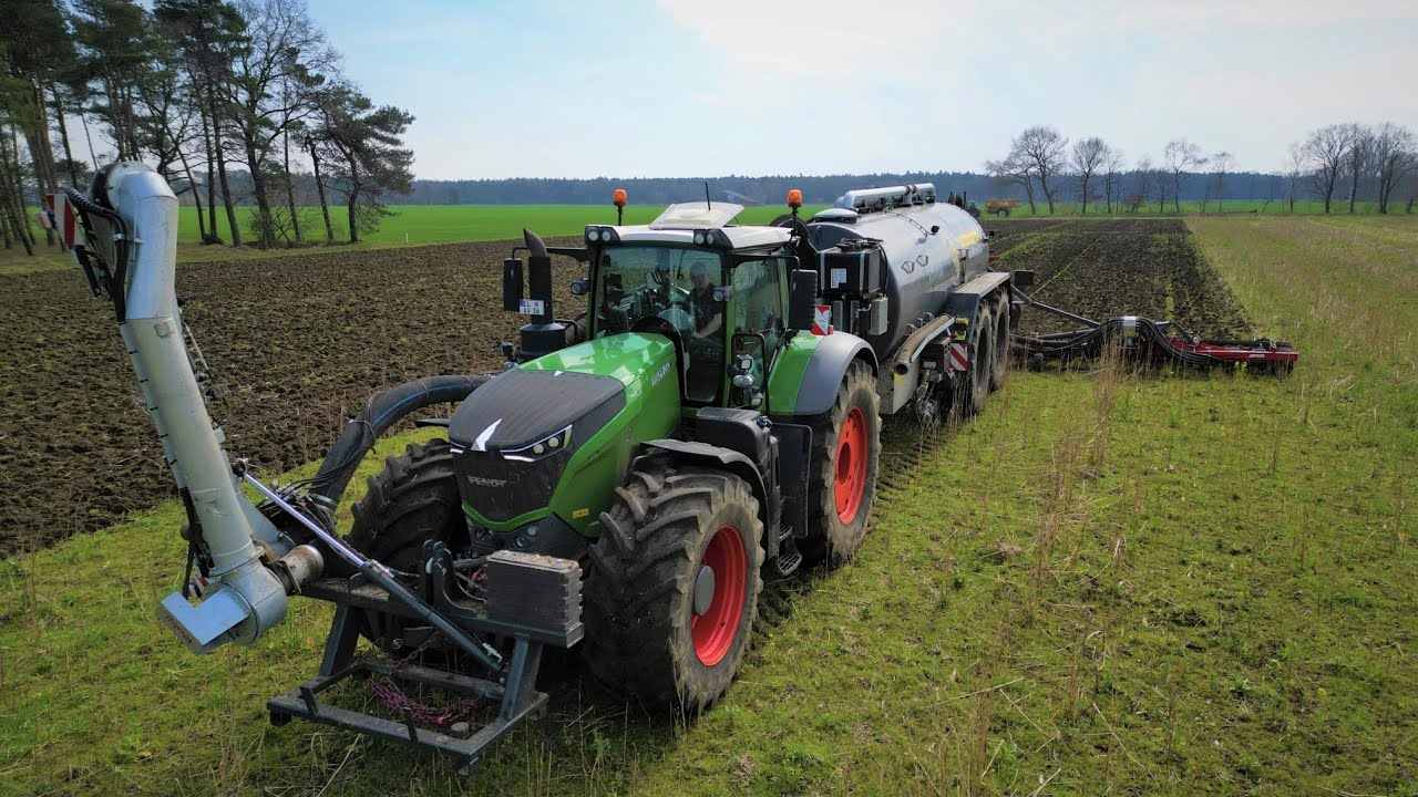 Gülle fahren 2023  Fendt 1050 mit Wienhoff Fass / Mercedes- und Volvo- Zubringer vom LU Peterberns