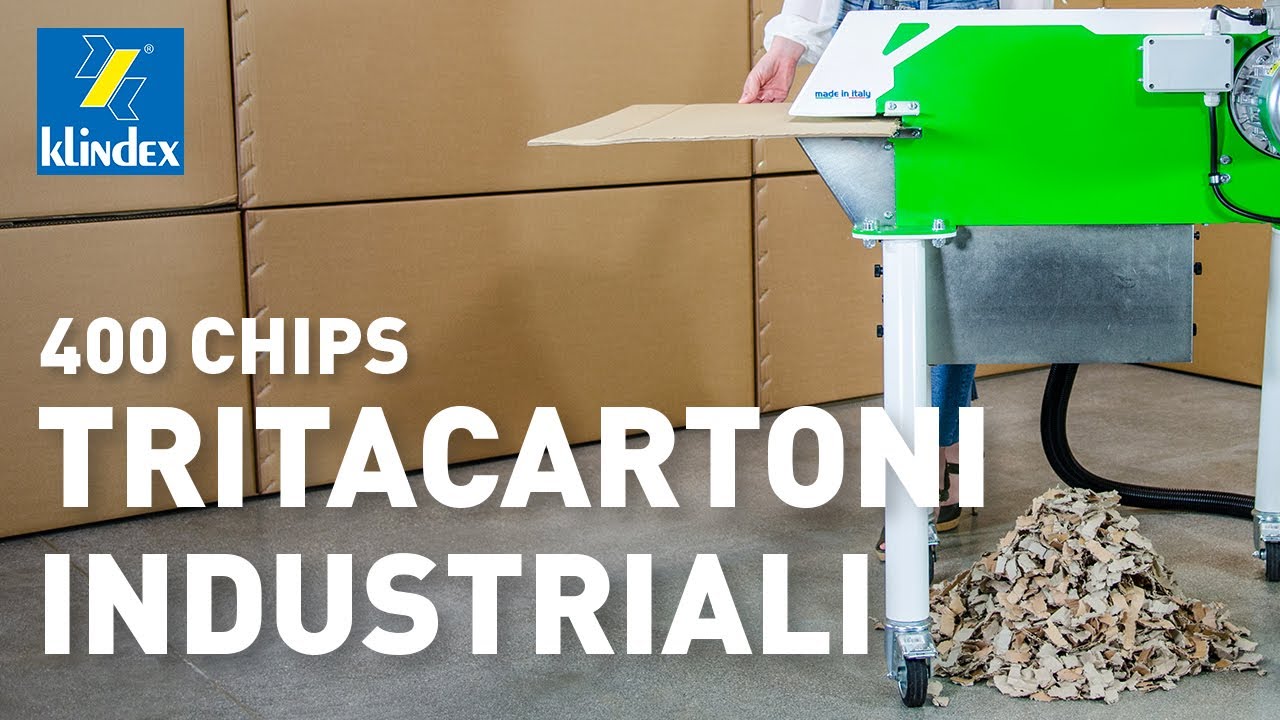 Tritacartoni Industriali Klindex EDWARD 400 CHIPS: da oggi &egrave; pi&ugrave; facile riciclare i tuoi cartoni.