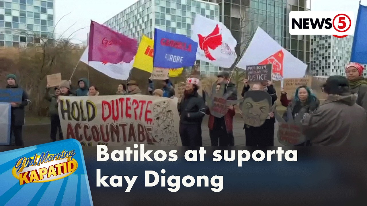 Ilang grupong nananawagang panaguting si ex-pres. Duterte, nagtipon sa The Hague