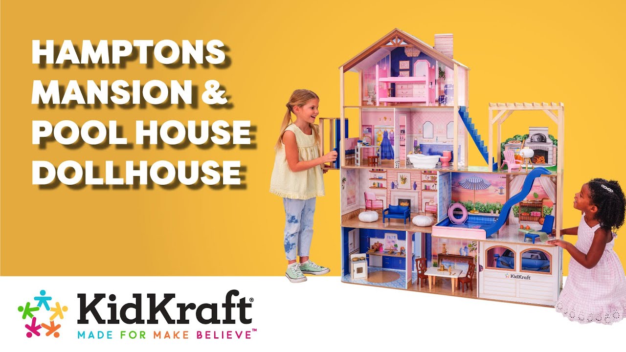Hamptons Mansion & Pool House Dollhouse I KidKraft Wooden Dollhouses