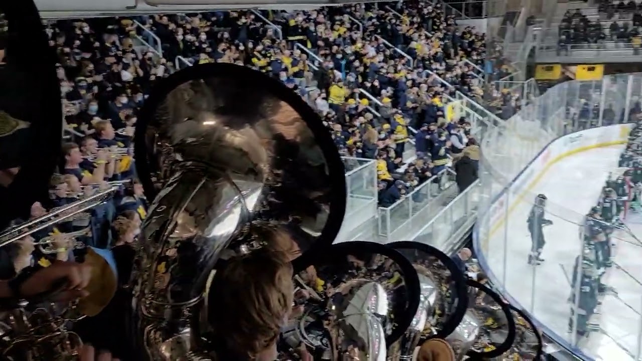 Michigan Hockey Band - Hail To The Victors Opening Song - Michigan vs Michigan State - Feb. 11 2022