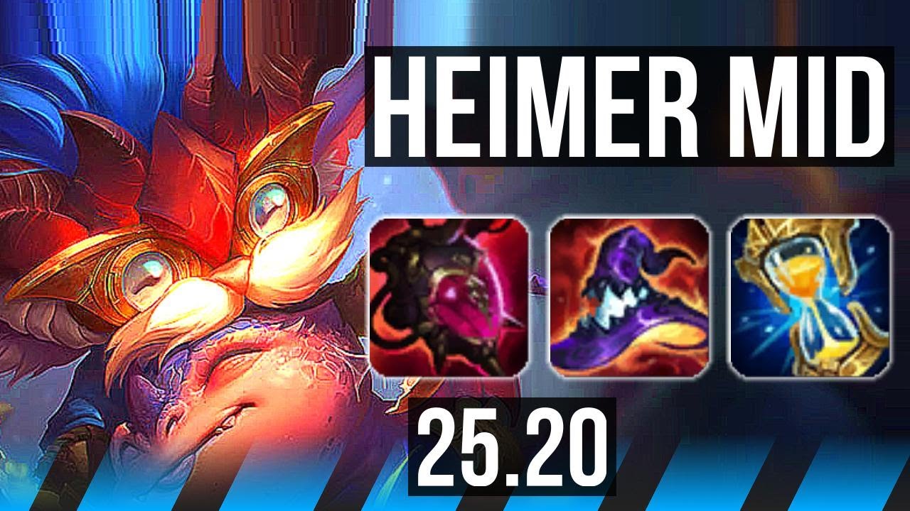 HEIMERDINGER vs TEEMO (MID) | 12 solo kills, Rank 8 Heimer, 900+ games | EUW Grandmaster | 25.20