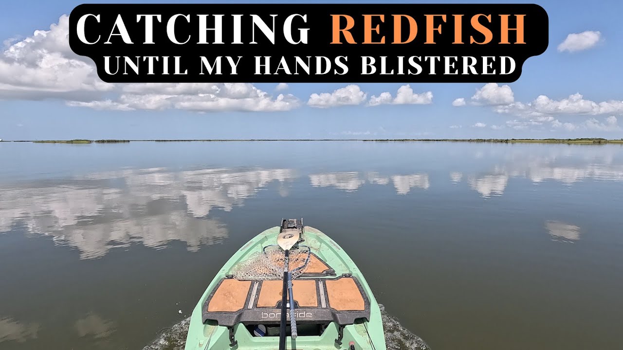 A NEVER-ENDING school of redfish saves the day - Kayak Fishing in Southeast Louisiana