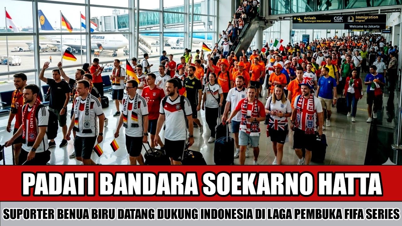 SUDAH BERADA DI BANDARA~RIBUAN SUPORTER EROPA TIBA DI JAKARTA DEMI DUKUNG INDONESIA DI FIFA SERIES