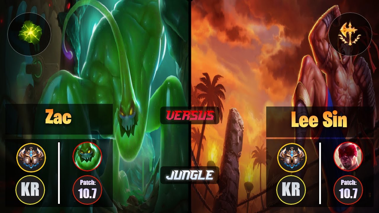 Challenger ZAC [Aftershock] (Jungle) VS  LEE SIN - Challenger KR Patch 10.7