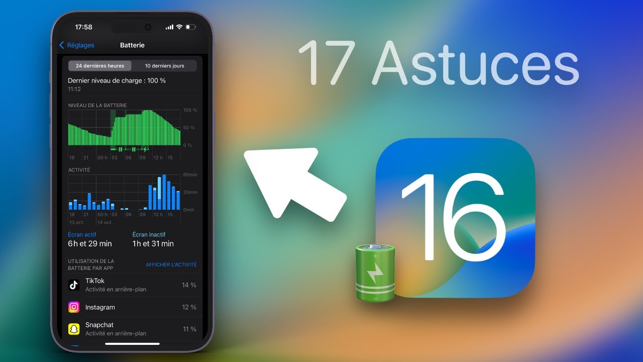 iOS 16 : 17 Astuces pour Économiser de la Batterie ! - Marty