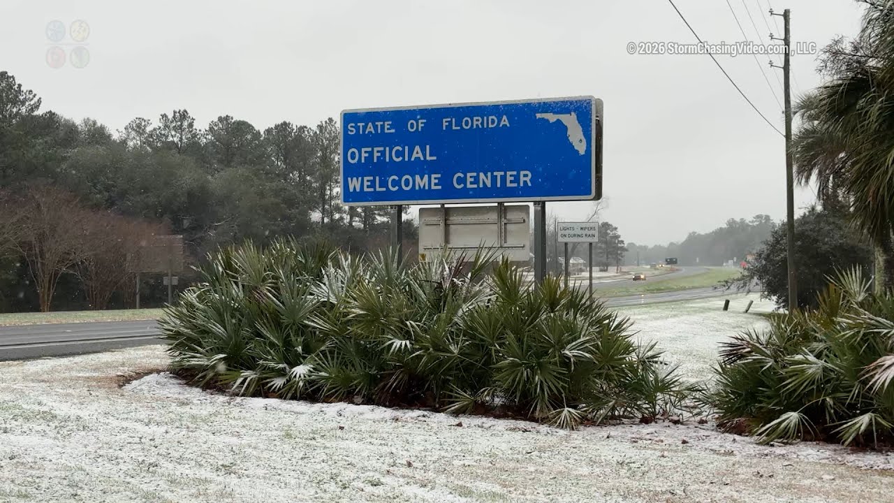 Snow Covers North Florida And Southern Alabama 1/18/2026