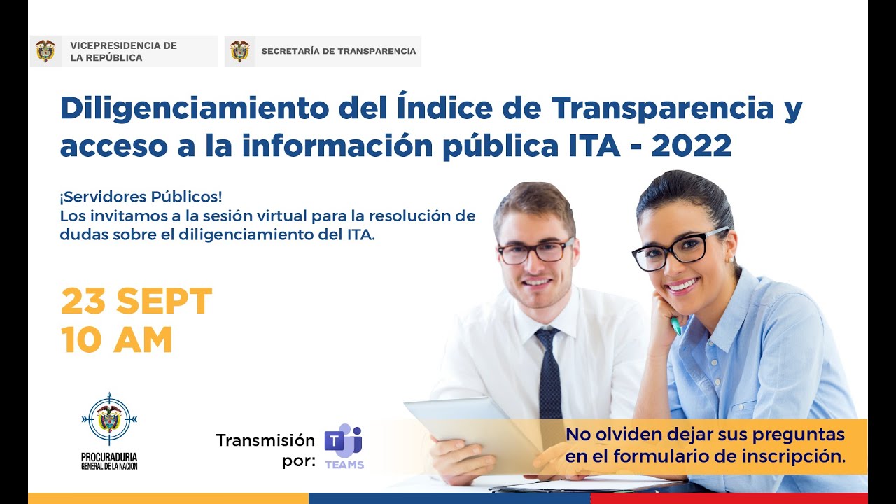 💡#Capacitación: Diligenciamiento del Índice de Transparencia y Acceso a la Información Pública – ITA