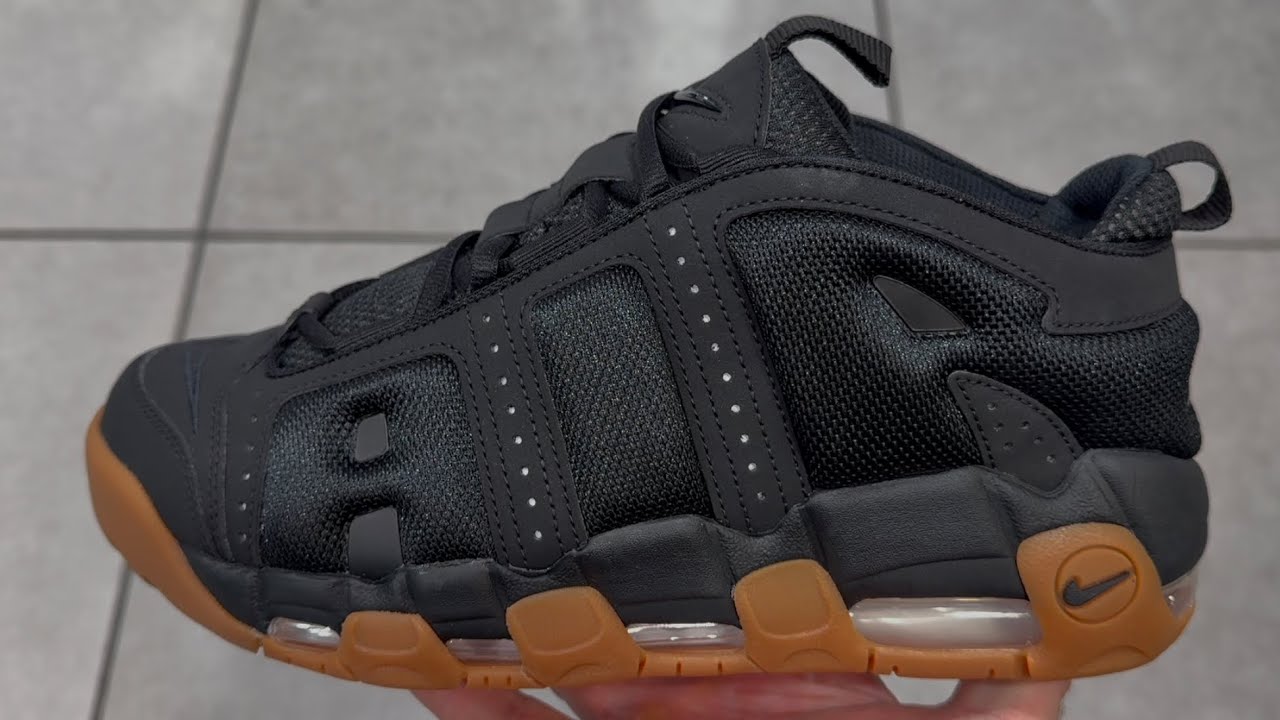 Nike Air More Uptempo Low Black Gum Shoes