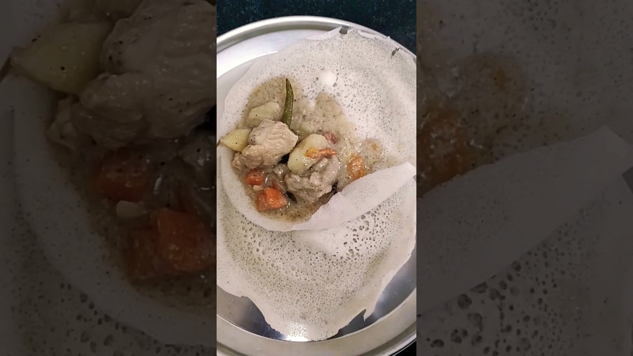 Today's breakfast! Paalappam Velleppam | Appam | Paalappam with Chicken Stew