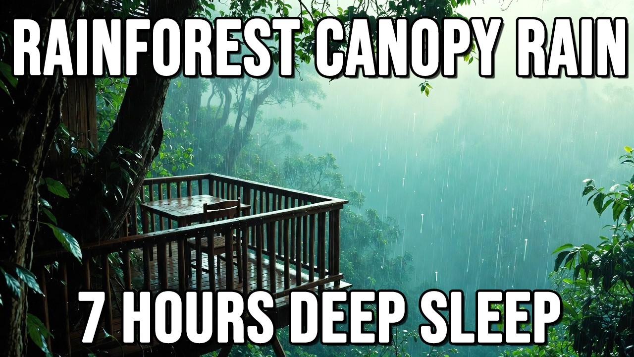 Lofi Chill for Deep Sleep & Relaxation | 7 Hours Rainforest Calming Rain 🌧️🎧