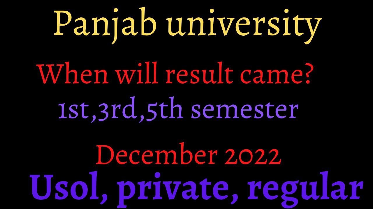 Pu Result 2022 December for 1st,3rd and 5 th Semester