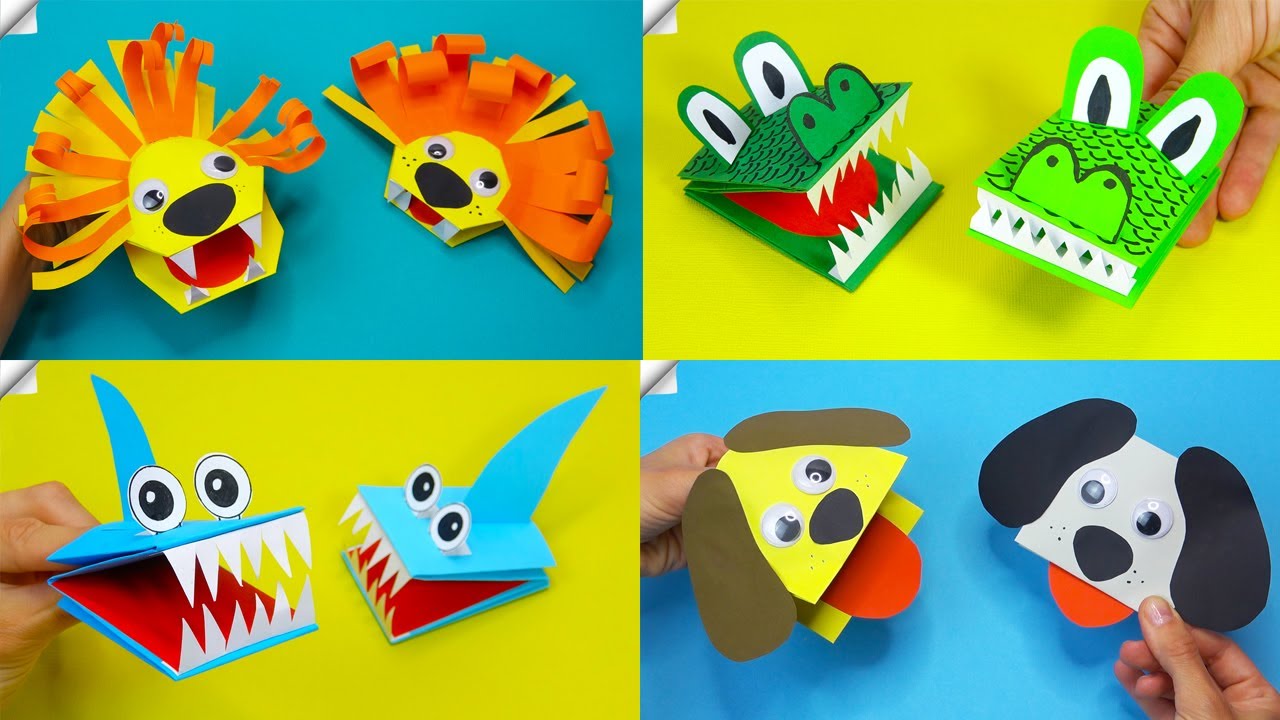 5 DIY crafts ideas - How to Make a Paper Puppet - Moving paper toys
