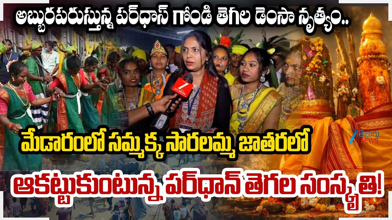 Pardhan Gond Tribal Dance at Medaram Sammakka Saralamma Jathara 2026 | Zee Telugu News