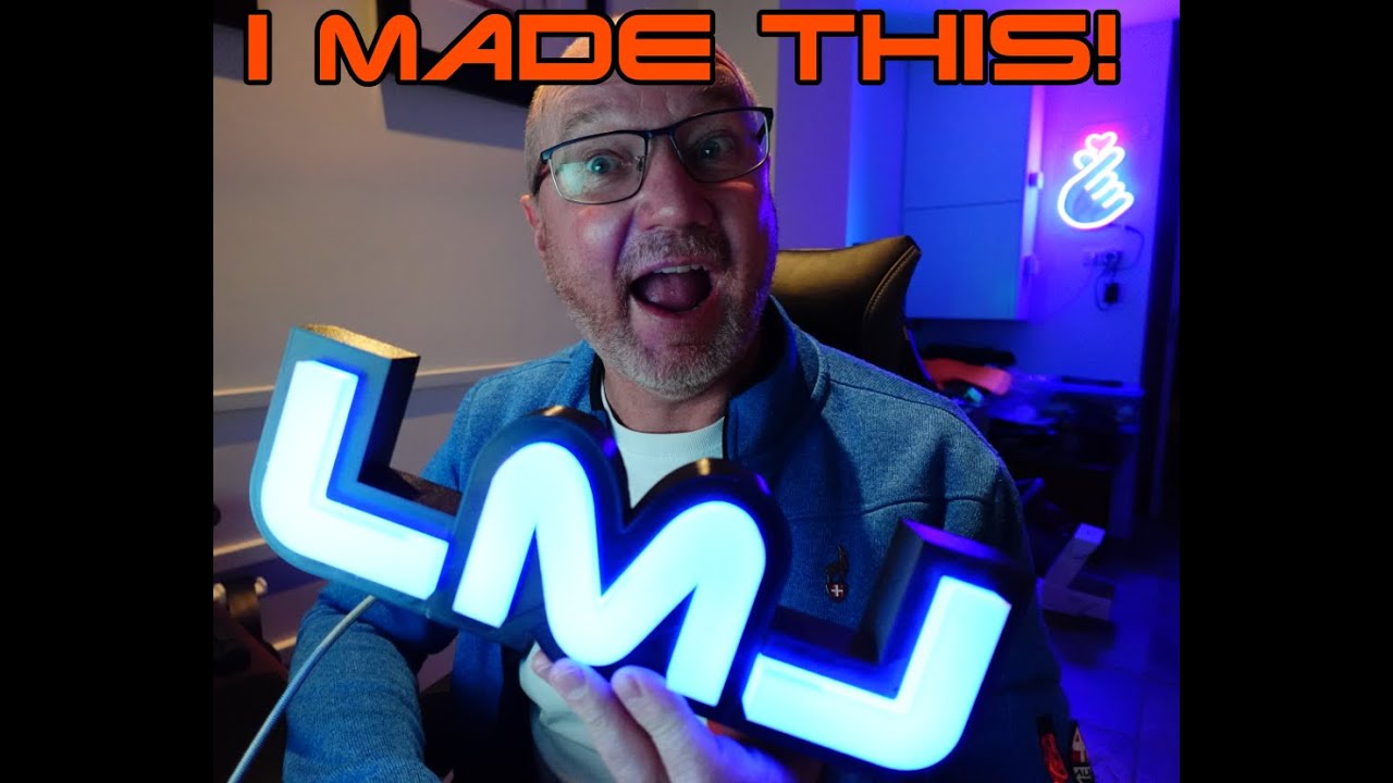 3D Printed Text Sign designed in Fusion360 and running WLED