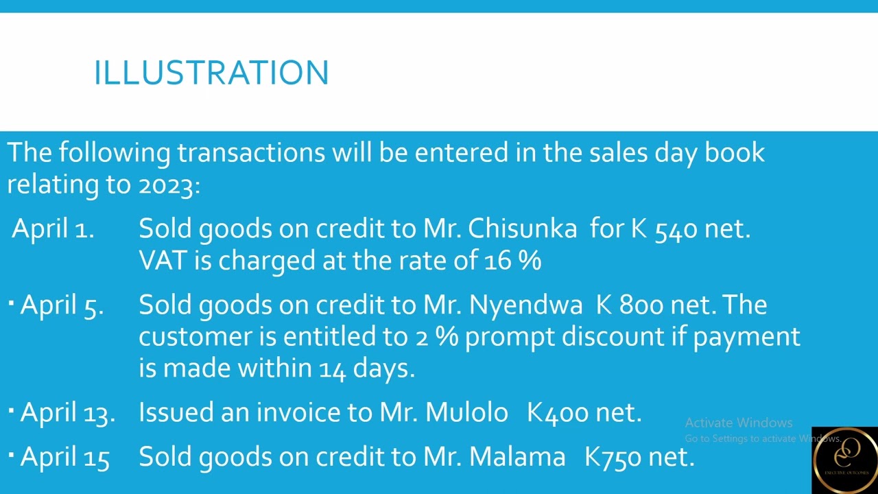 BOOKS OF PRIME ENTRY:  CREDIT TRANSACTION