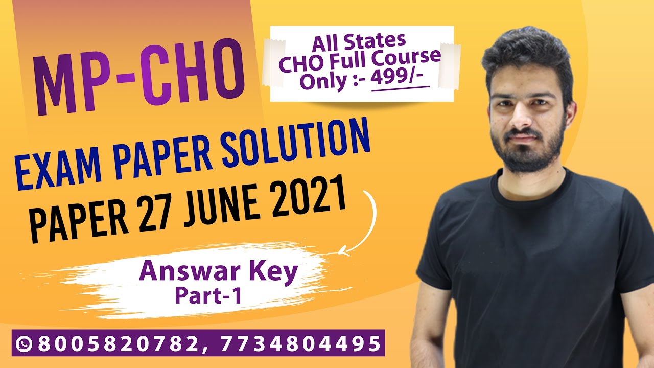 MP CHO Paper Discussion 27/06/2021 || MP CHO Answer Key | Wisdom Nursing Classes Sikar