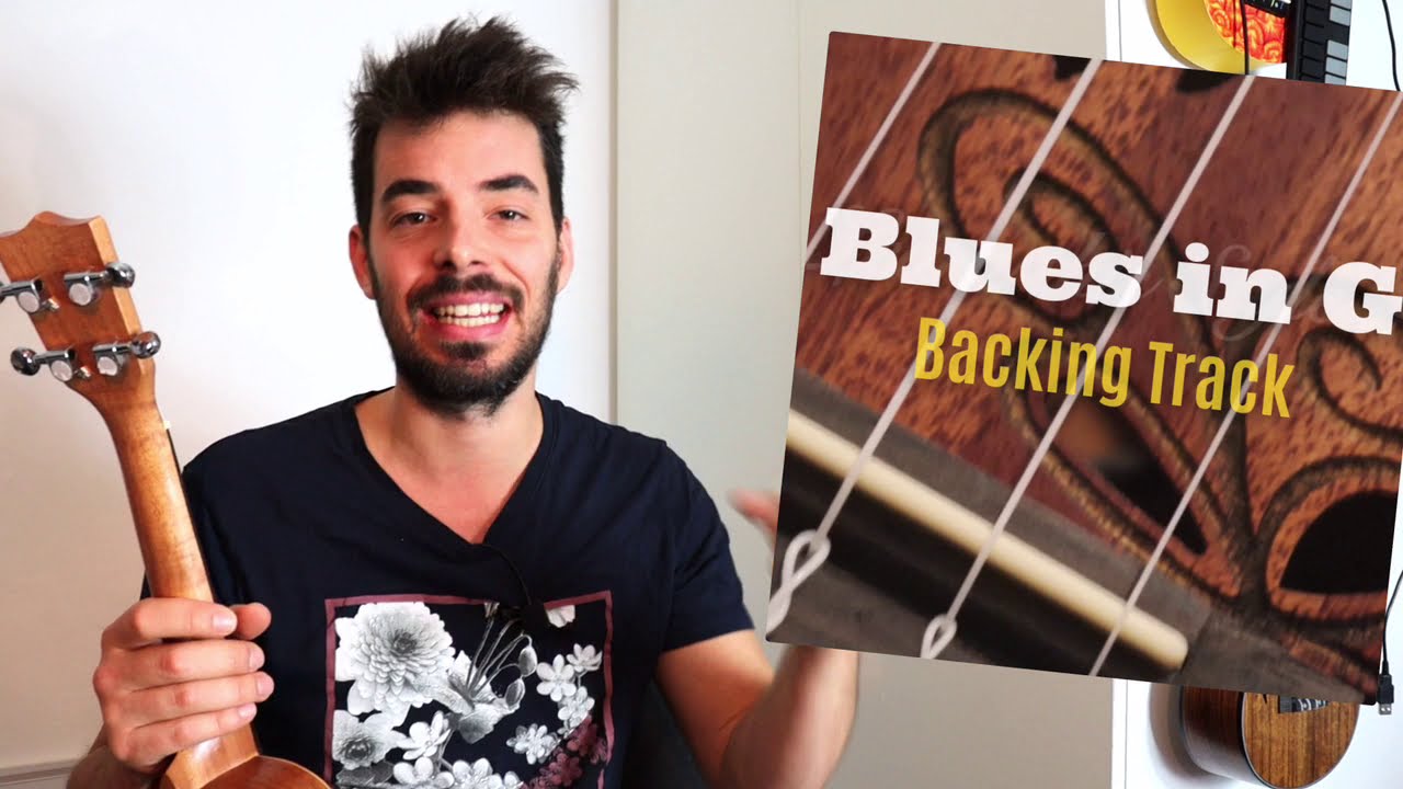 BLUES in G - Backing track ukulele SOLO tutorial