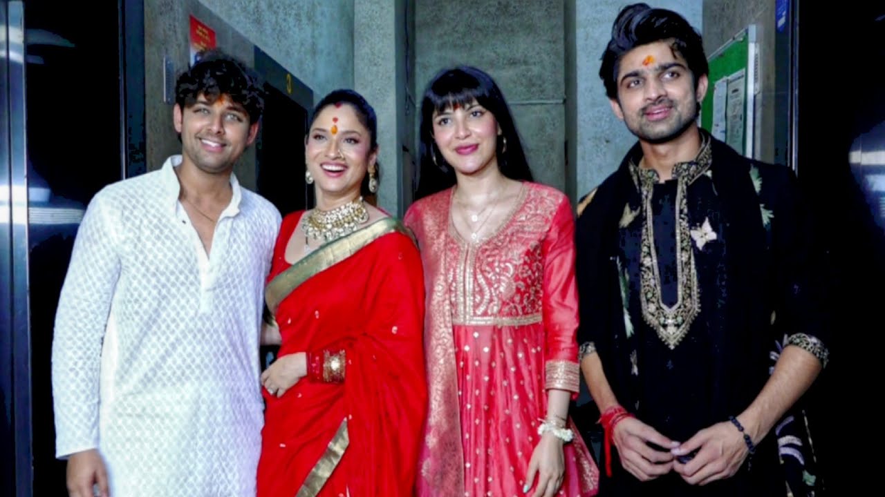 Abhishek Kumar,Khan Zaadi,Samarth Jurel At Ankita Lokhande Ganpati Darshan