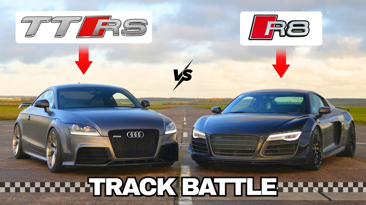 Тюнингованный TTRS против Audi R8 V10+ | Audi Track Battle
