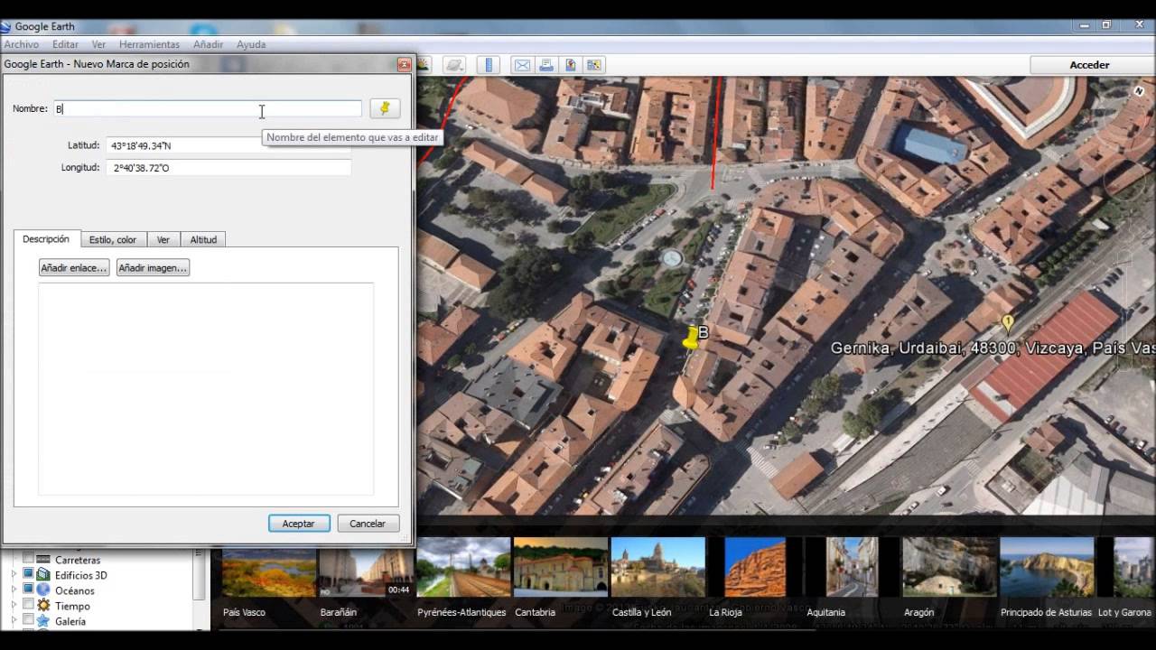 Google Earth ibilbideak prestatzen