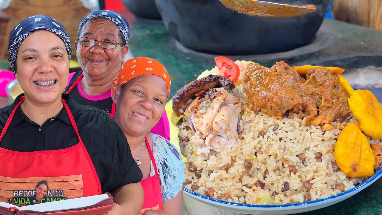 🔥 MORO DE GUANDULE CON CHIVO A LA LEÑA EN EL CAMPO 🥘🐐🇩🇴 | COMIDA DOMINICANA TRADICIONAL