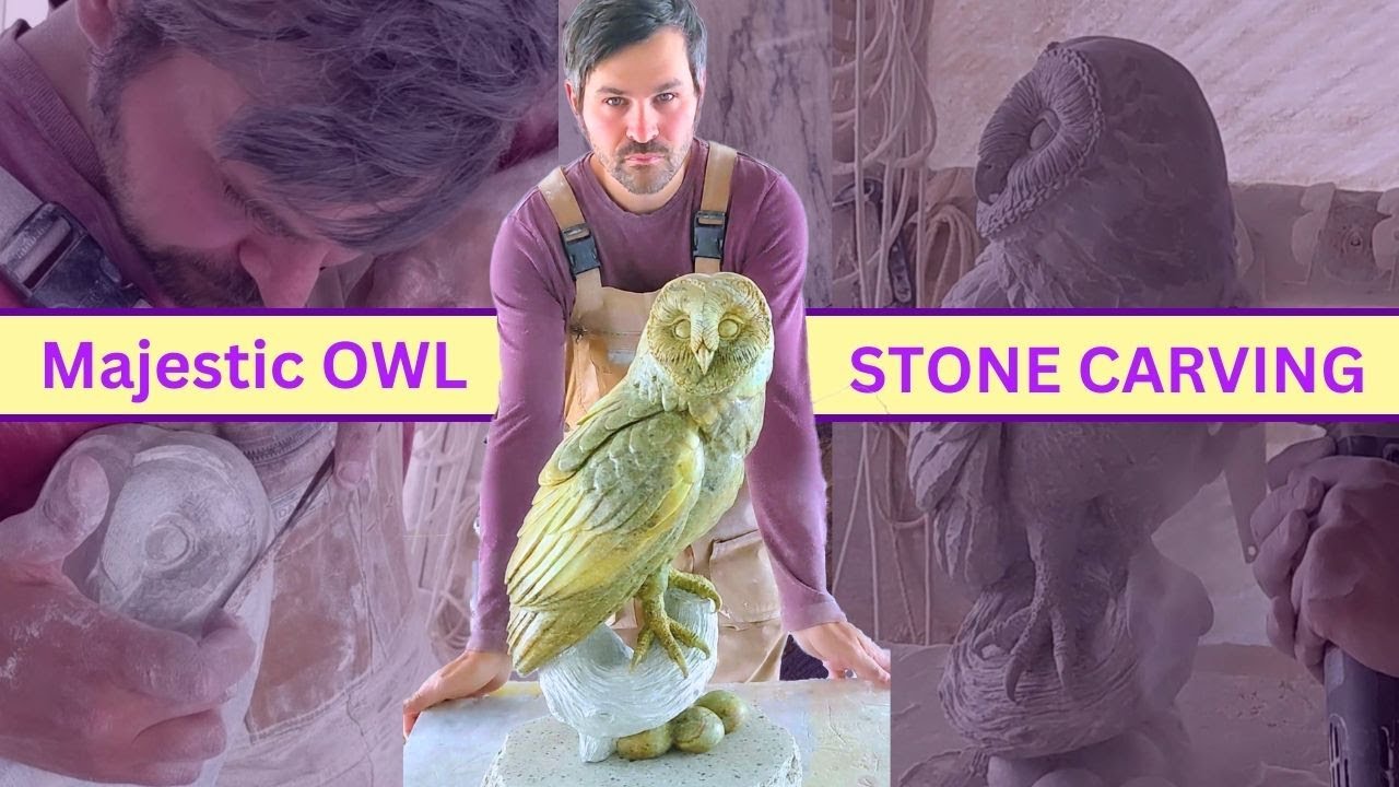 MAJESTIC OWL Carved in Soapstone