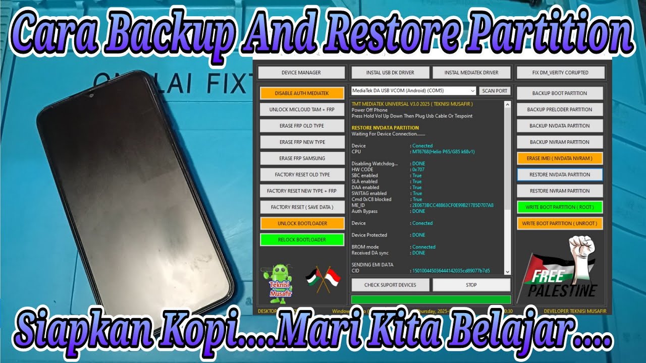 CARA BACKUP AND RESTORE PARTITION WITH TMT MEDIATEK UNIVERSAL V3.0.2025
