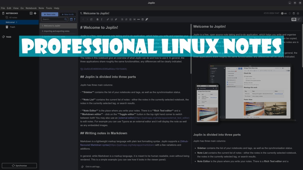 Профессиональное ведение заметок с помощью Joplin Markdown