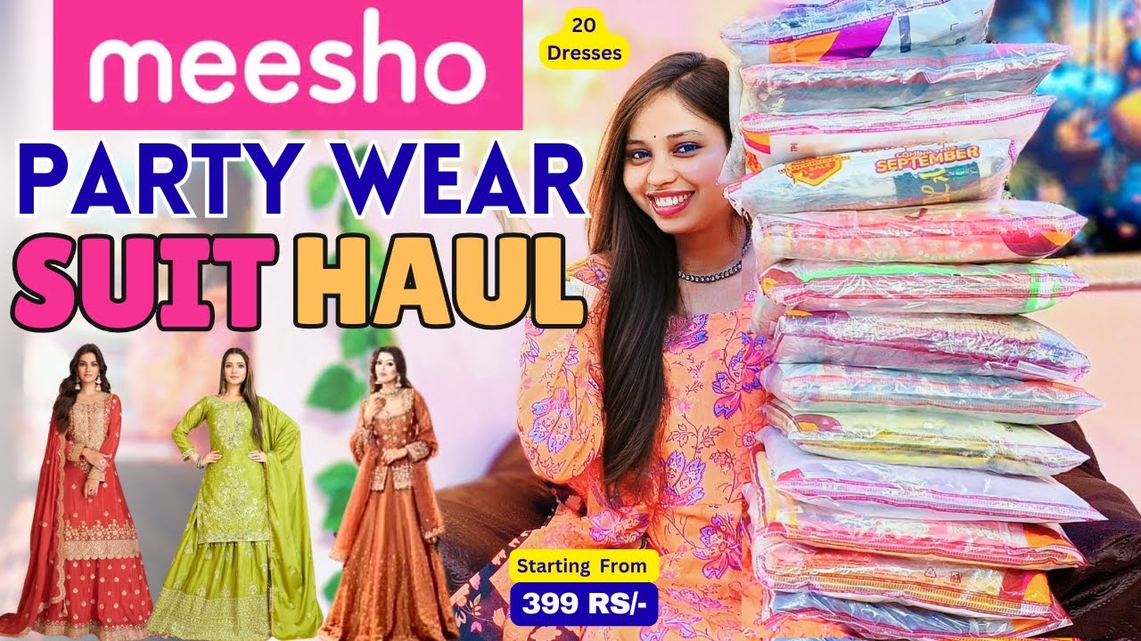 *Huge* Meesho Partywear Dupatta Suits Set Haul 😍🔥 l Starting from 400/- ❤️&zwj;🔥 #meesho #meeshohaul