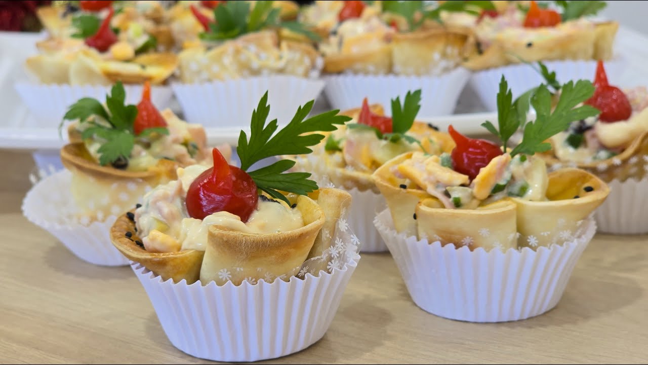 Cestinhas com Massa de Pastel para Festa! Muito Fácil | Qualquer um consegue fazer