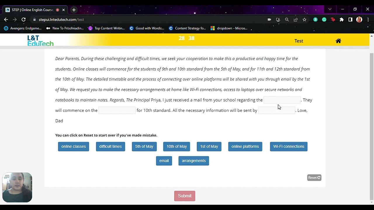 L&T  EduTech Communication - Reading and Writing Assessment