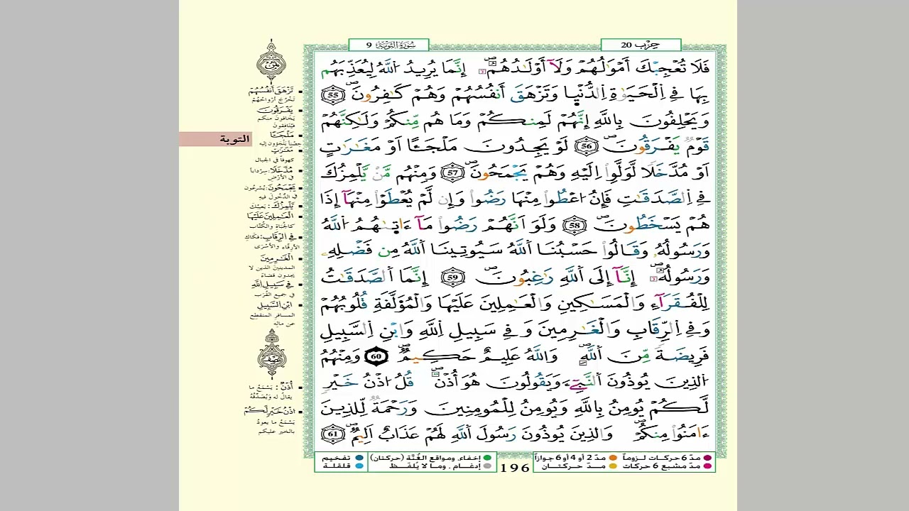 الثمن 5 من الحزب 20 مكرر 7 مرات من المصحف المصور برواية ورش عن نافع للقارئ الشيخ العيون الكوشي