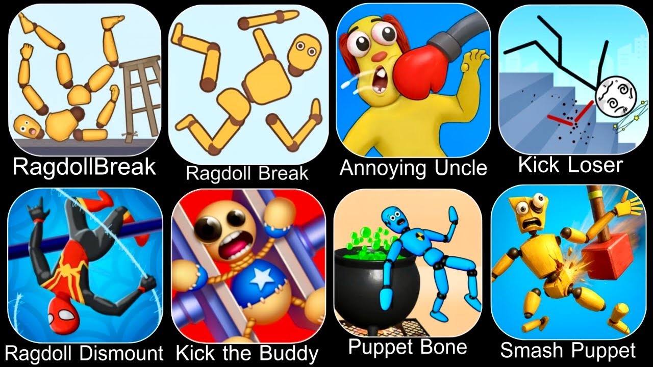 Sprunki Survival,Roblox,Ragdoll Falls,Ragdoll Break,Annoying Uncle Punch,Kick the Buddy,Kick Loser