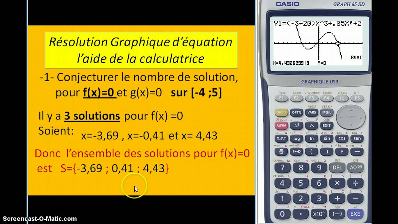 Résolution graphique d'équation Graph 35+