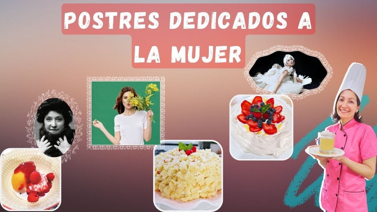 Postres Creados para Honrar Mujeres: Torta Mimosa, Pavlova y Peach Melba.