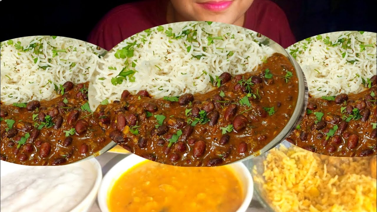 आज मैंने खाई राजमा चावल की थाली 😍 | Mukbang Eating Show | Home Style Food