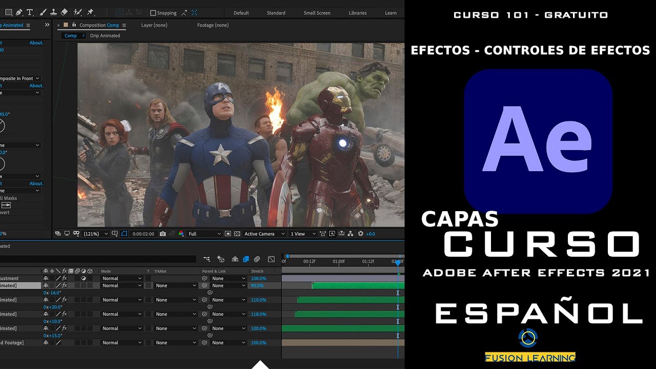 CURSO DE ADOBE AFTER EFFECTS CC 2021 EN ESPAÑOL #10 - EFECTOS - CONTROLES DE EFECTOS