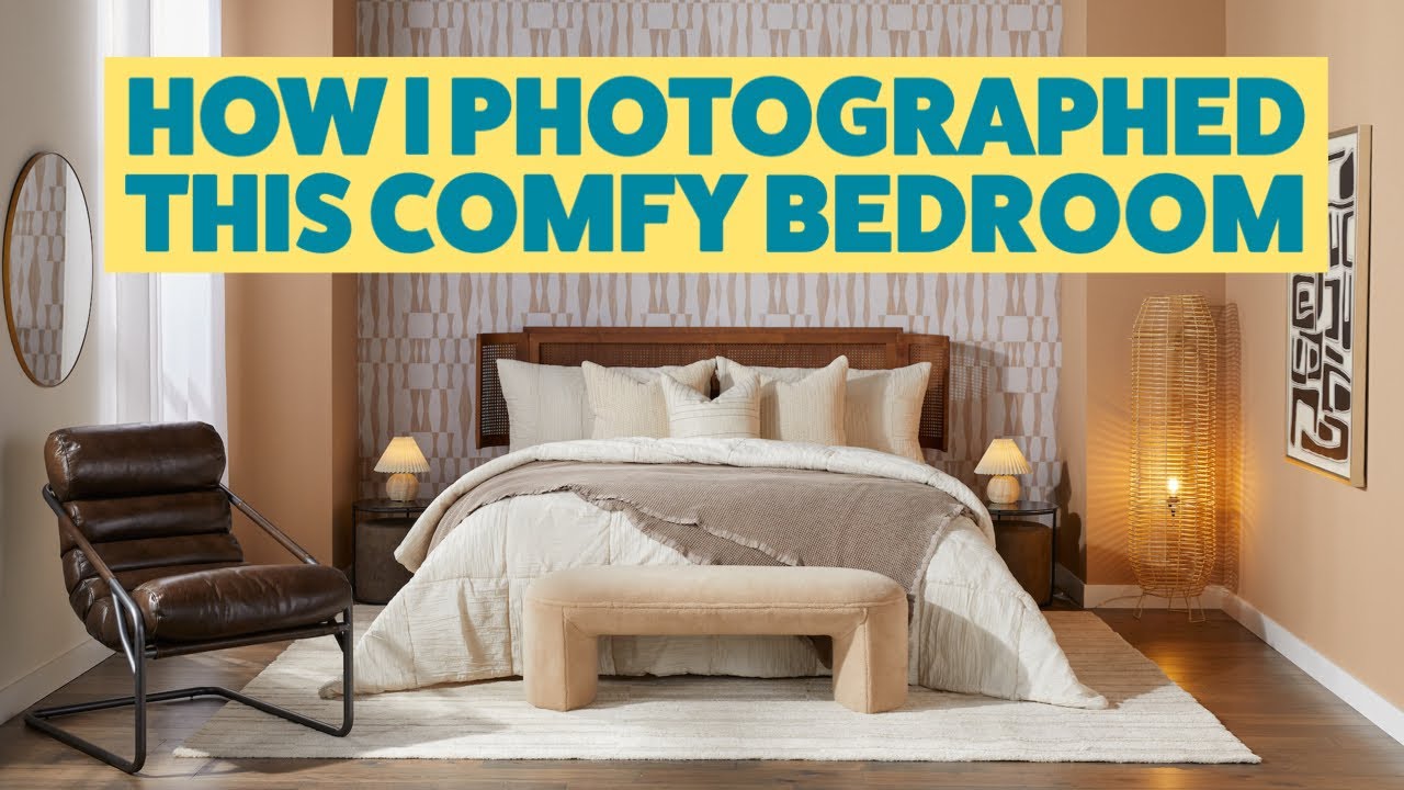 Photographing A Bedroom With Curvy Furniture | Large Studio Product Photography