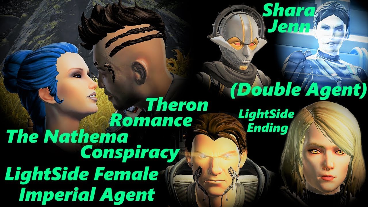 SWTOR NATHEMA CONSPIRACY - LS Female Imperial Agent + Theron Shan Romance (Double Agent)